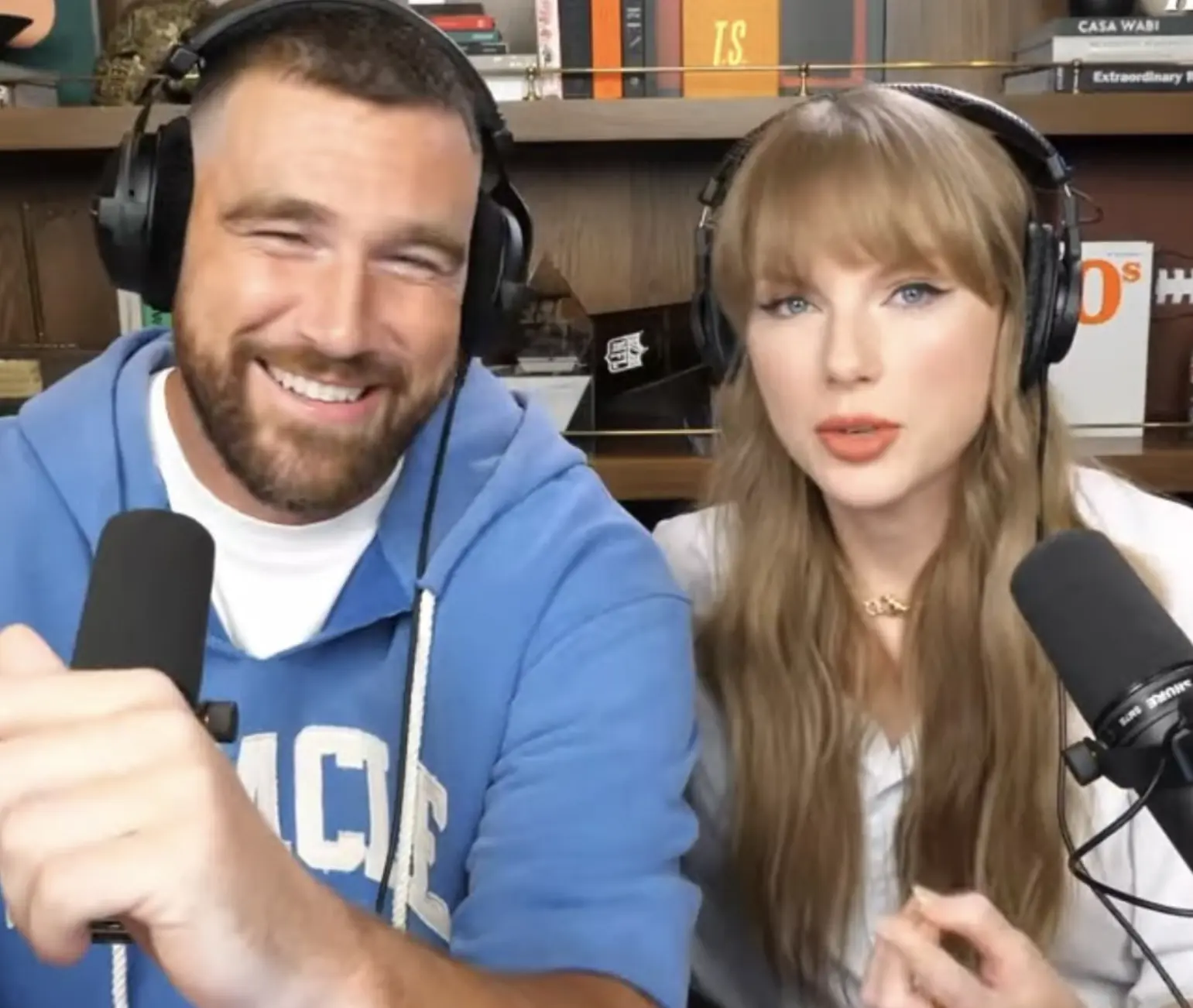 Taylor Swift was a guest on Travis Kelce's podcast. Credit: New Heights Podcast / X
