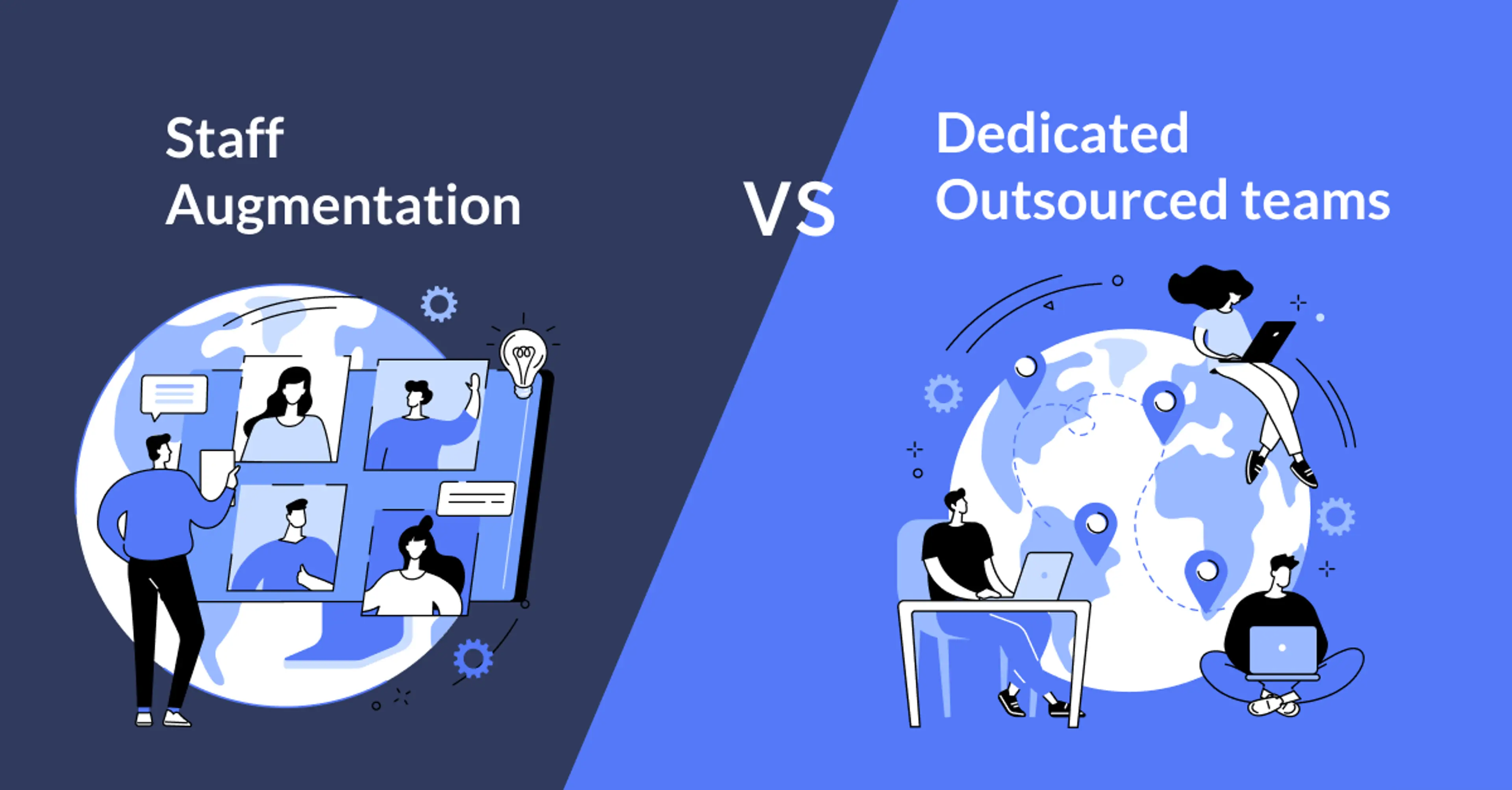 Staff Augmentation vs Dedicated Teams| Outsourcing Models image
